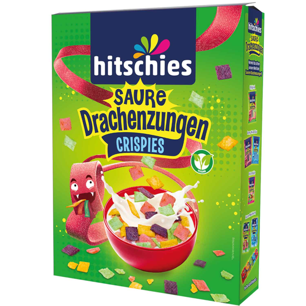 Hitschies Sour Dragon Tongue Crispies Veganas 270 g / 9,52 oz