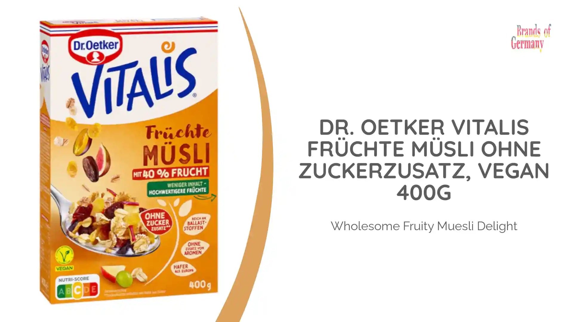 Dr. Oetker Vitalis Früchte Müsli ohne Zuckerzusatz, vegan 400g by@Outfy