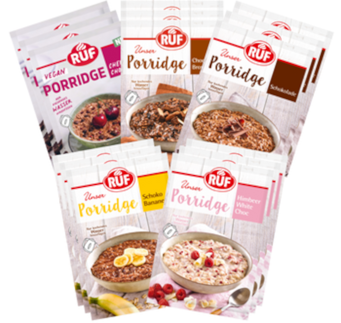 RUF Porridge Chocolate Sample Set 15 x 65g Portion Bags