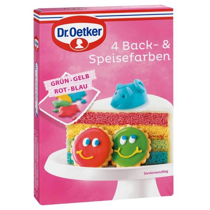 Dr. Oetker 4 Back & Speisefarben zum Dekorieren 80g