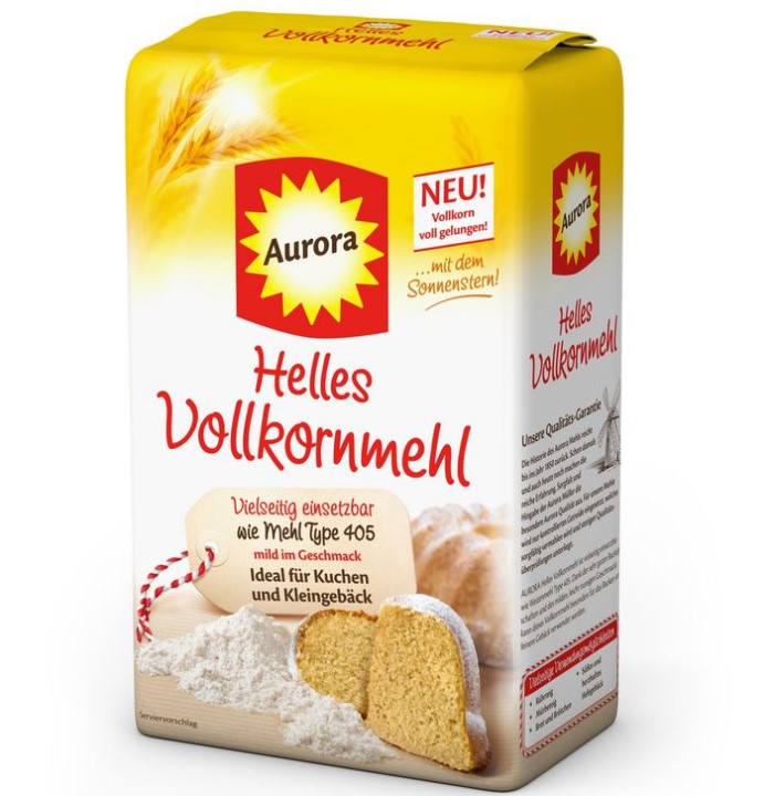 Aurora Helles Vollkornmehl wie Type 405 1kg / 2.20 lbs
