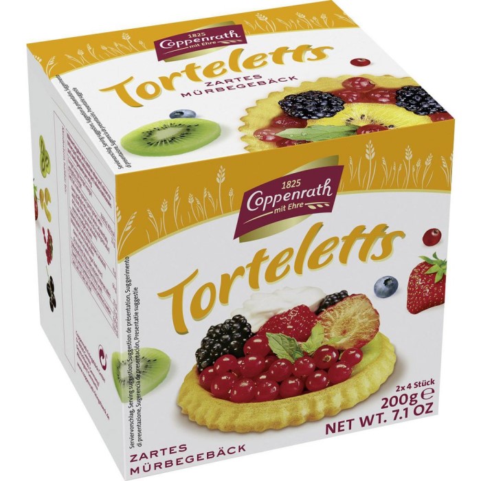 Coppenrath Zarte Mürbe-Torteletts Mini Tortenböden 8 Stück 200g / 7.1 oz