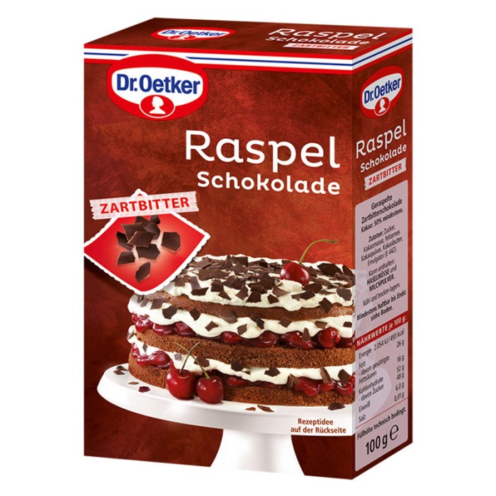 Dr. Oetker Raspelschokolade Zartbitter zum Dekorieren 100g