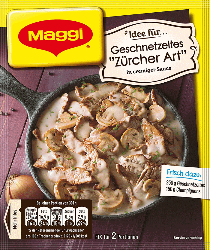 Maggi Fix für Geschnetzeltes Züricher Art 50g