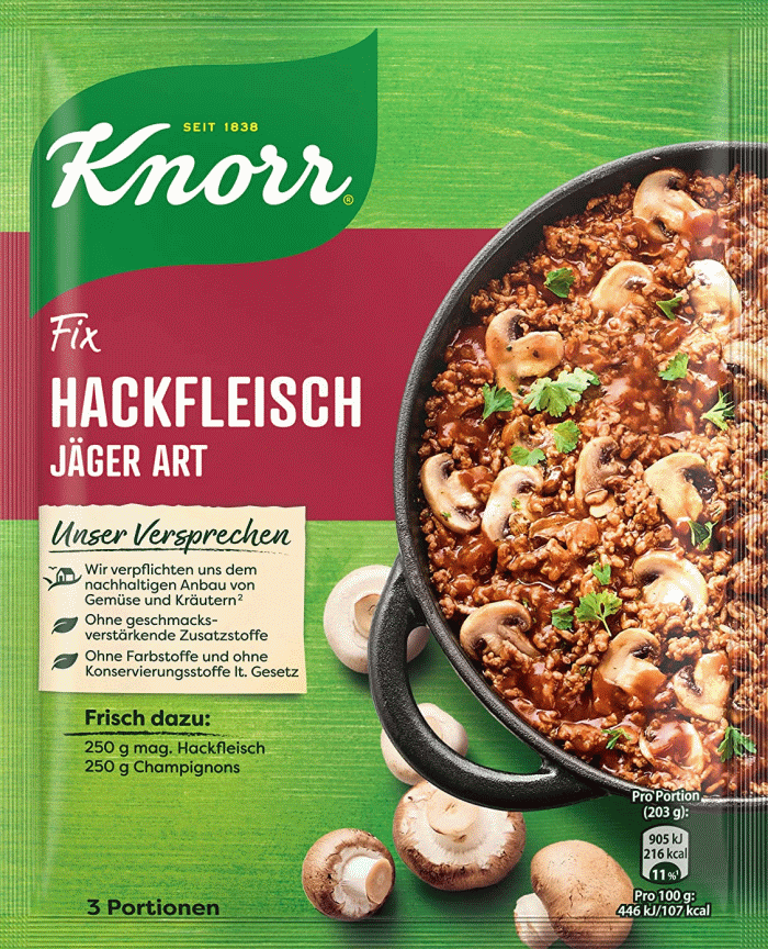 Knorr Fix für Hackfleisch Jäger Art 36g