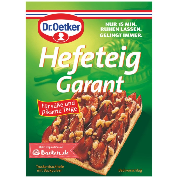 Dr. Oetker Hefeteig-Garant Trockenbackhefe mit Backpulver 32g