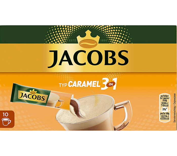 Jacobs 3 in 1 bastoncini di caffè istantaneo al caramello 169 g
