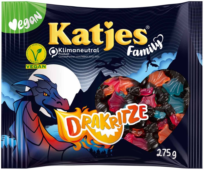 Katjes Family Drakritze veganes Fruchtgummi mit Lakritz 250g / 9.7oz