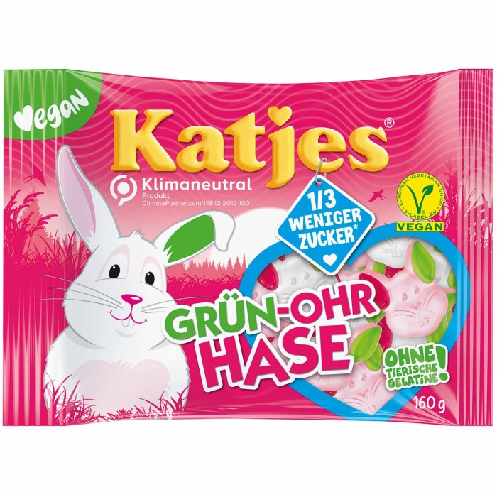 ål mammal Vend tilbage Katjes Grün-Ohr Hase sukkerreduceret vegansk 160g – Brands of Germany