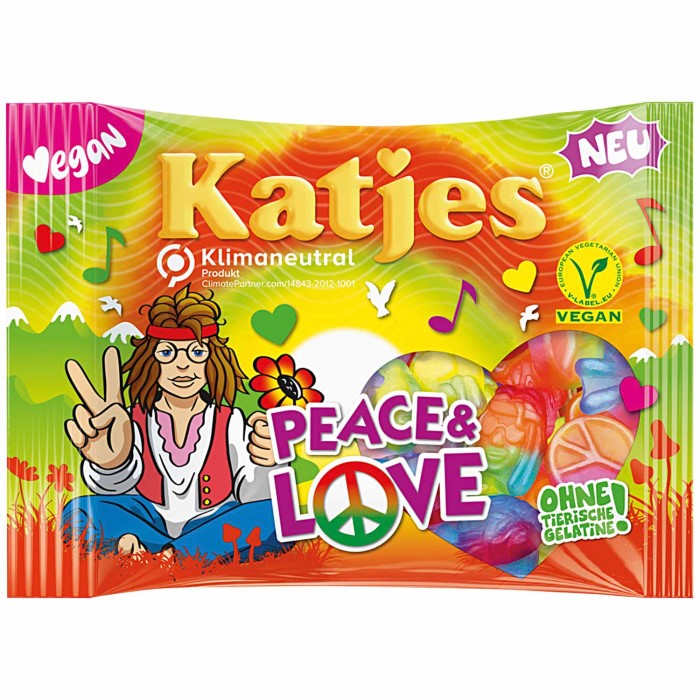 Stuepige eksplodere salami Katjes Peace & Love vegansk frugtgummi 200 g – Tysklands mærker