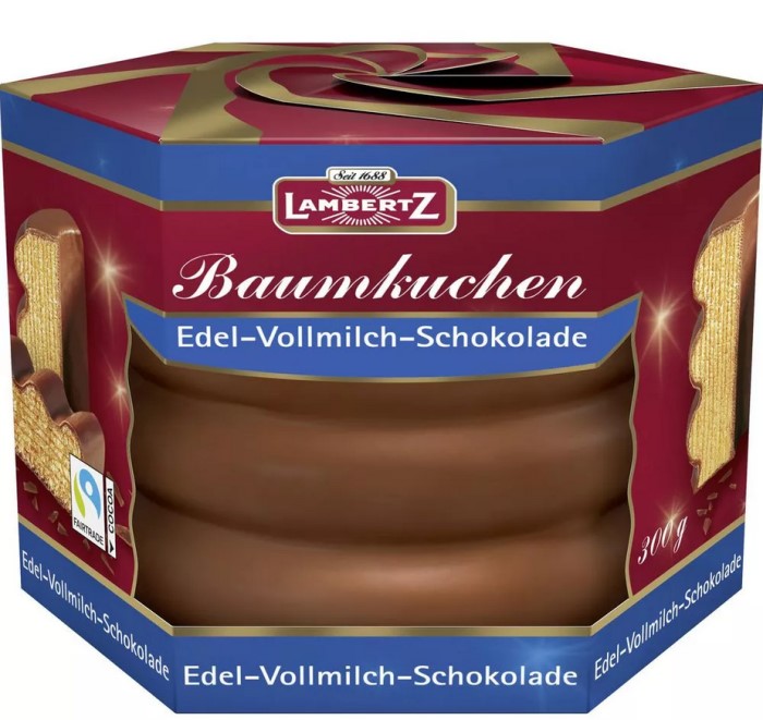 Lambertz Baumkuchen mit Edel-Vollmilch-Schokolade 300g