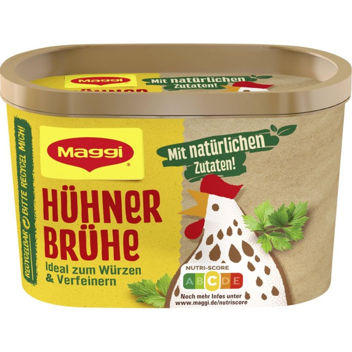 Maggi Hühnerbrühe in der Vorratsdose ergibt 11 Liter
