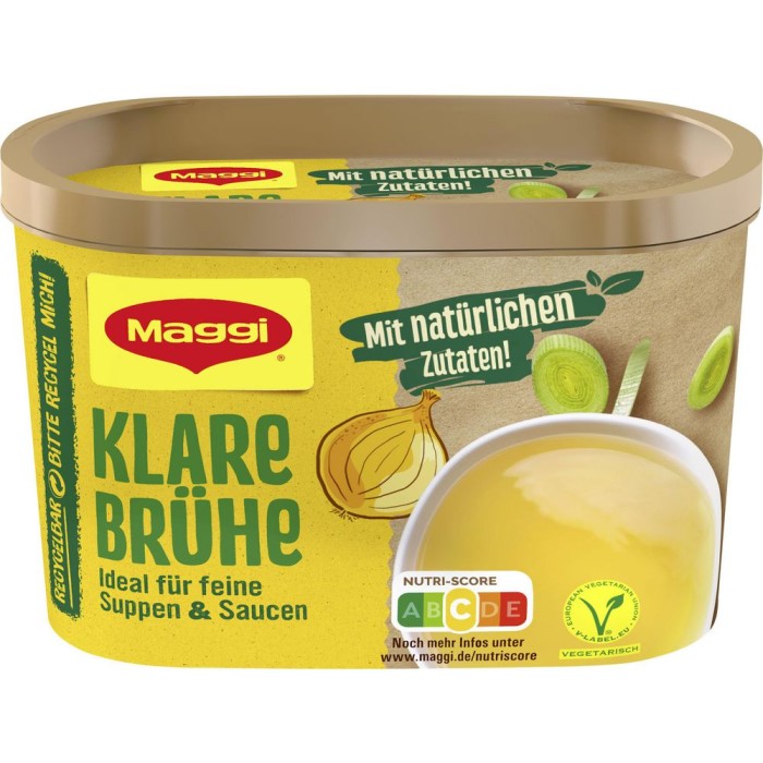 Maggi vegetarische Klare Brühe in der Vorratsdose ergibt 19 Liter