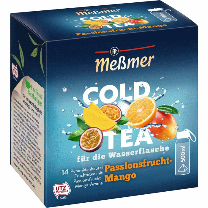 Meßmer Cold Tea Passionsfrucht-Mango 14 Pyramidenbeutel