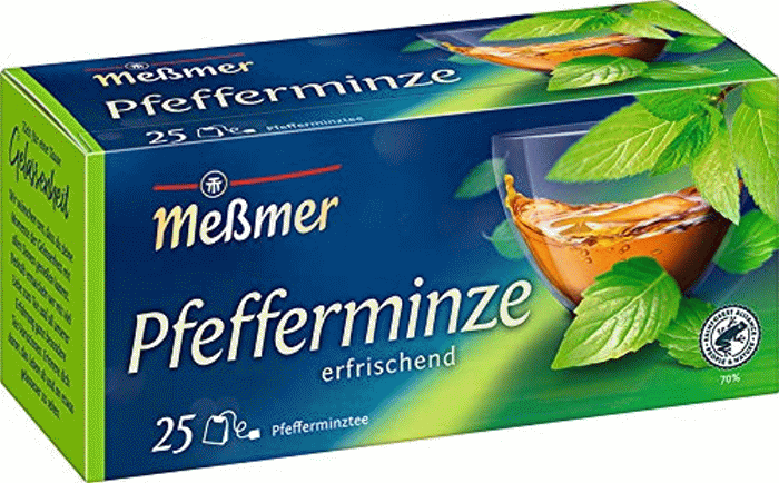 Meßmer Pfefferminztee 25 einzeln verpackte Teebeutel
