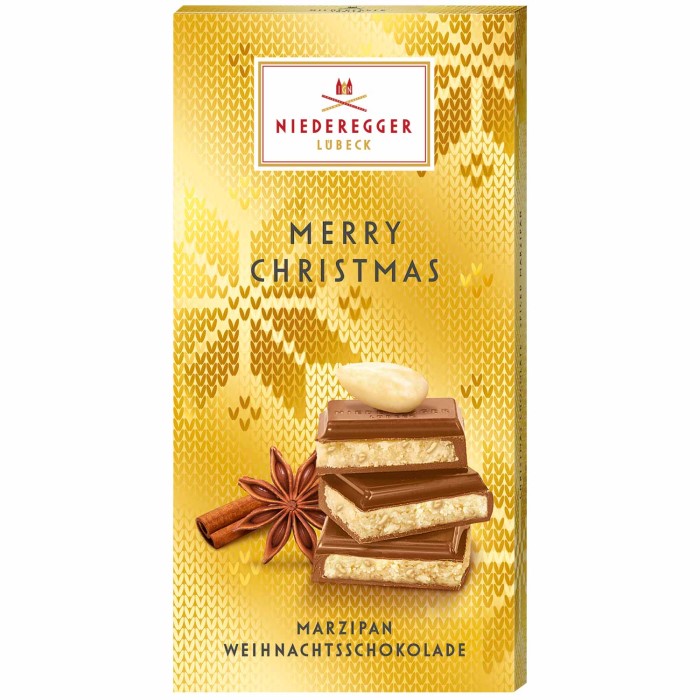 Niederegger Merry Christmas Weihnachtsschokolade Gewürz Marzipan 110g