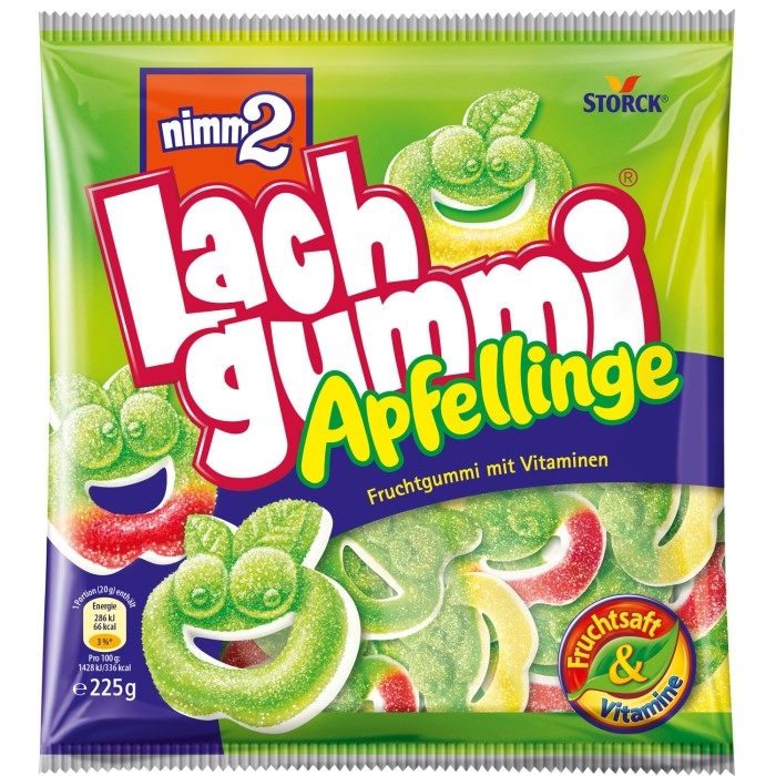 Storck nimm2 Lachgummi Apfelringe sauer 225g / 7.93 oz