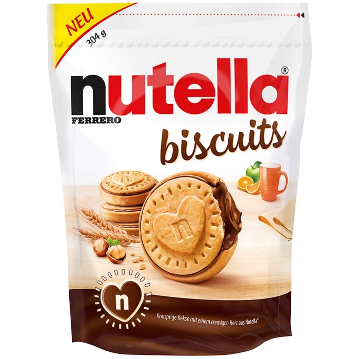 Ferrero Nutella biscuits knusprige Kekse mit Nutellafüllung 304g