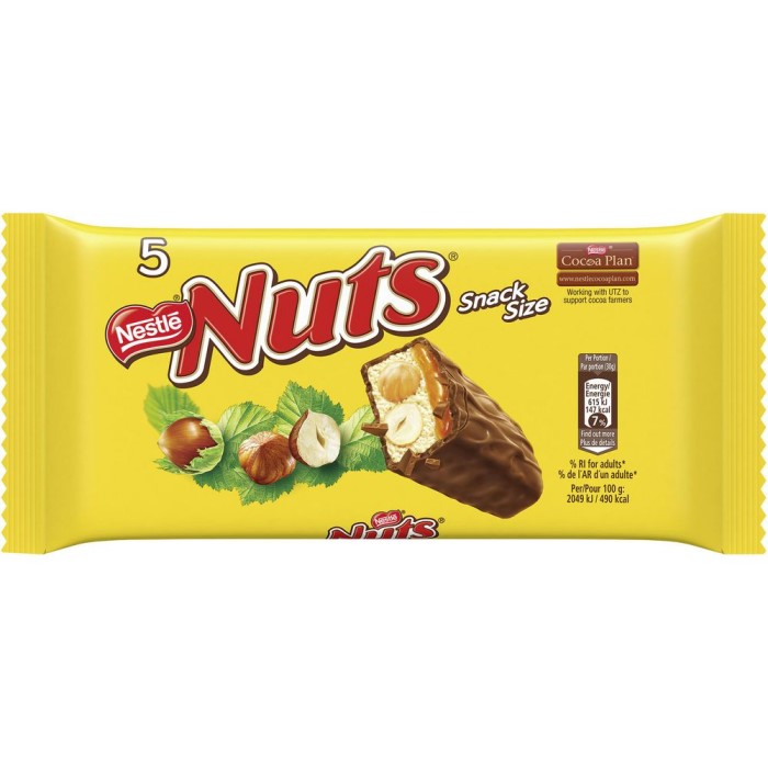 Barre Nestlé Nuts aux noisettes entières et caramel 150g