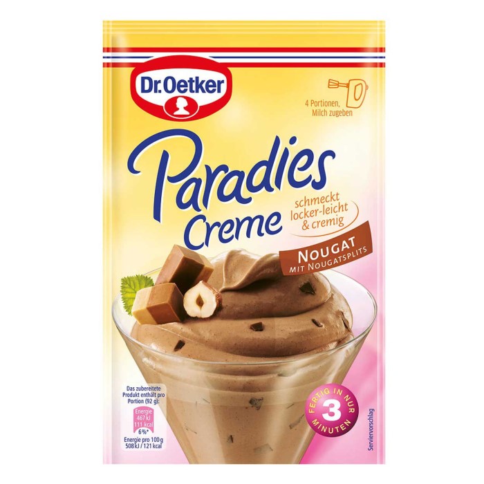 Dr. Oetker Paradies Creme Nougat mit Nougatsplits 70g