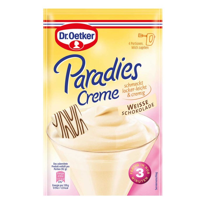 Dr. Oetker Paradies Creme Weiße Schokolade 70g
