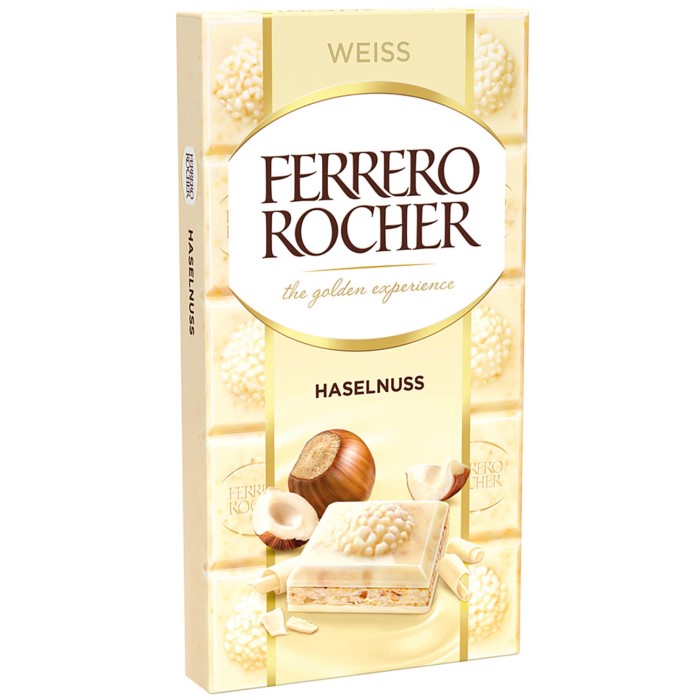 Barre de chocolat blanc aux noisettes Ferrero Rocher 90g / 3,17 oz