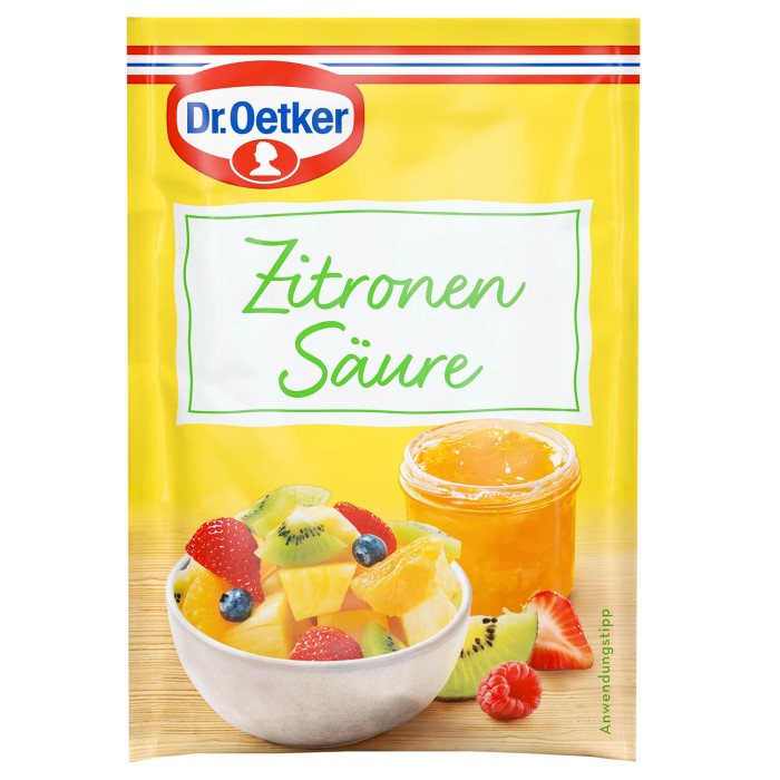 Dr. Oetker Einmach-Hilfe, Zitronensäure 5er-Pack 25g /0.88oz
