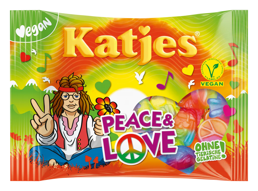 Katjes Peace & Love gomme aux fruits végétalienne 175g