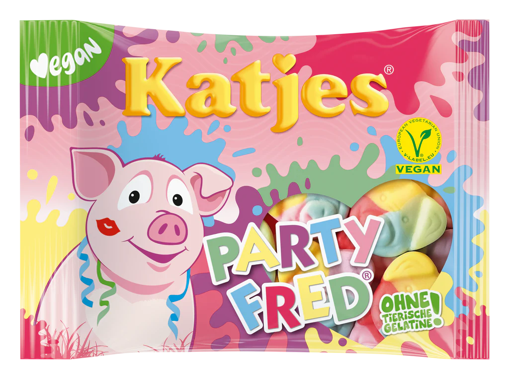 Katjes Party Fred espuma vegana de açúcar de frutas goma 175g