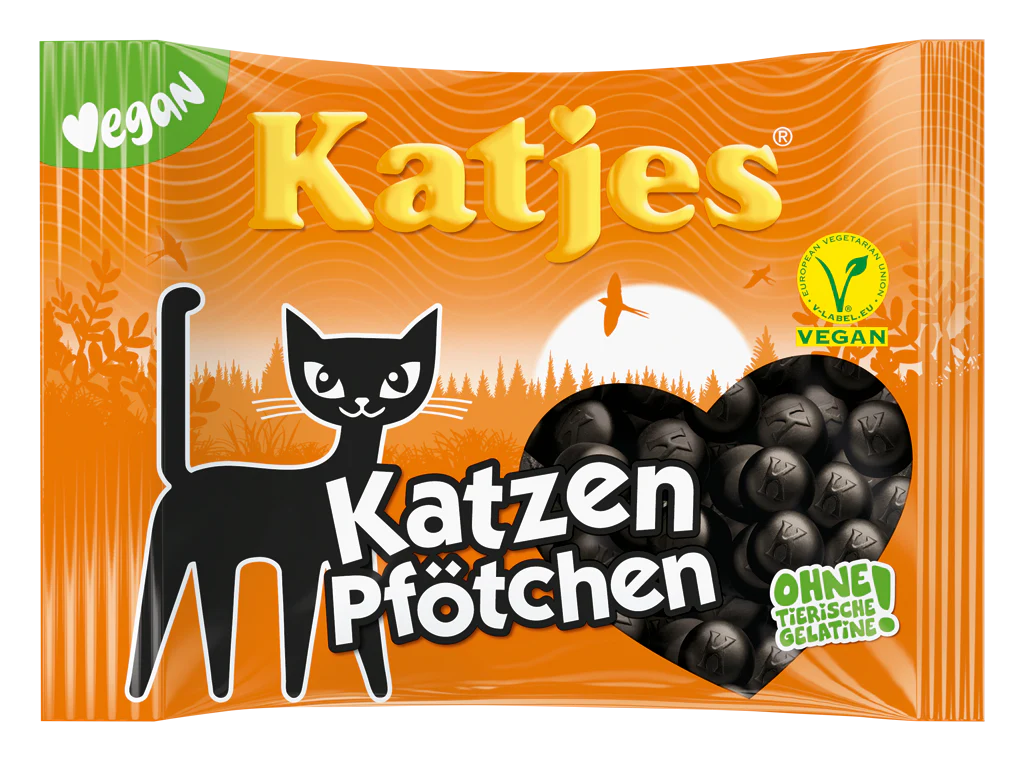 Katjes Pattes de chat en réglisse molle végétalienne 175g