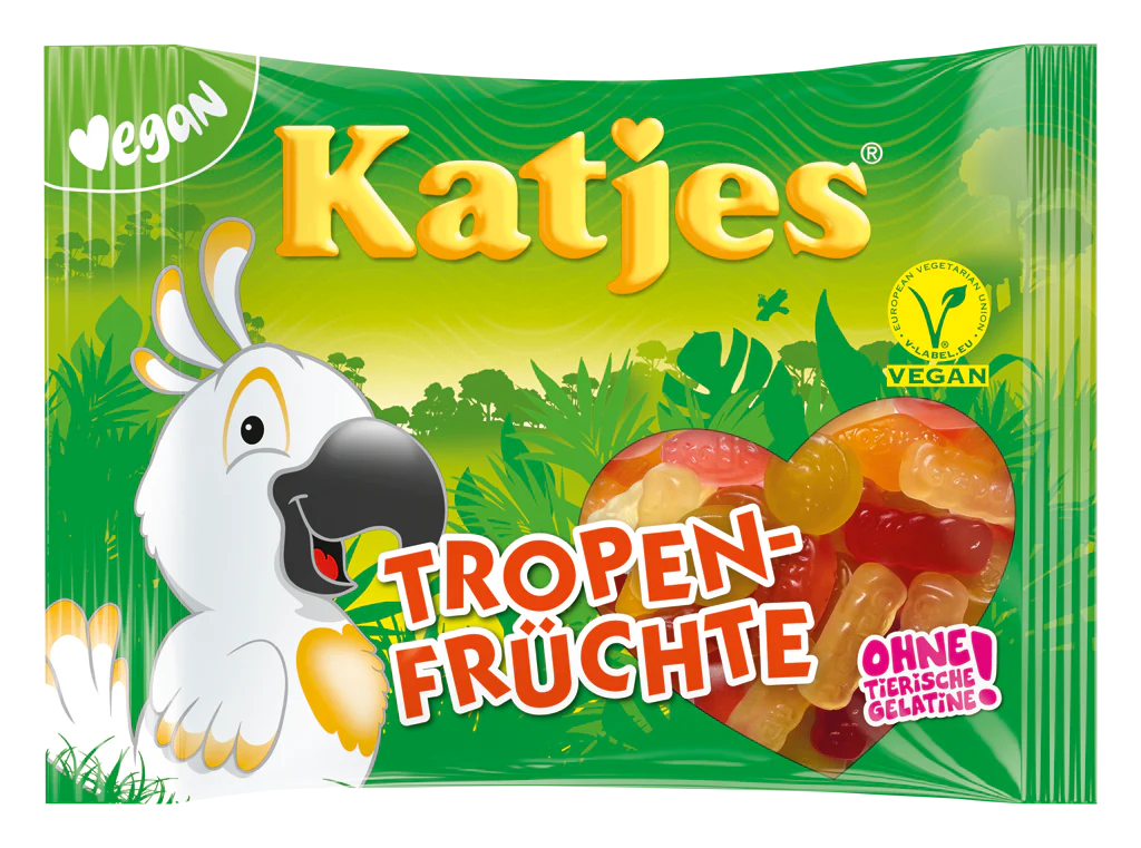 Katjes Fruits tropicaux gomme aux fruits végétalienne 175g