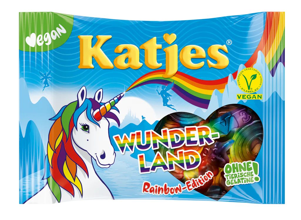 Katjes Wunderland Rainbow Edition veganistische fruitgom 175g