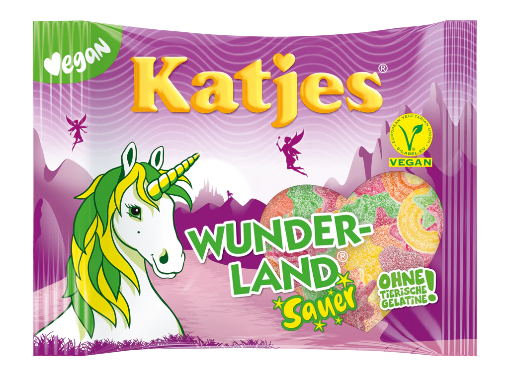 Katjes Wonderland Gommes Aux Fruits Vegan Aigres 175g