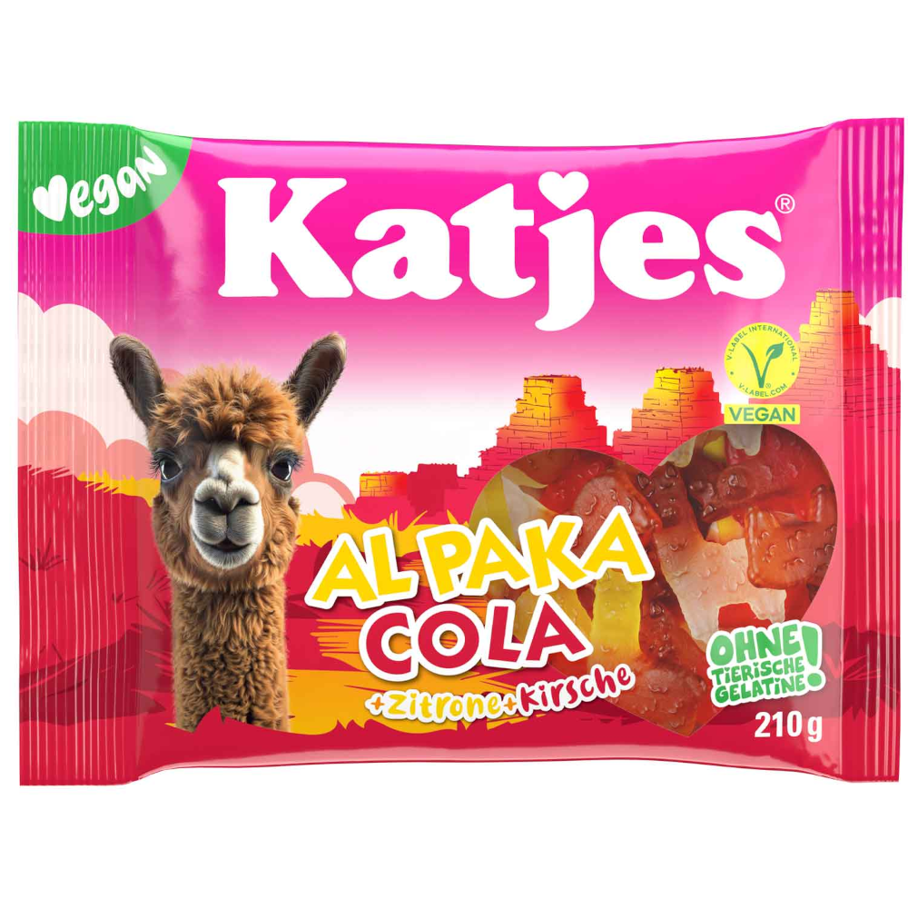 Katjes Al Paka Cola+Zitrone+Kirsche veganes Fruchtgummi 210g