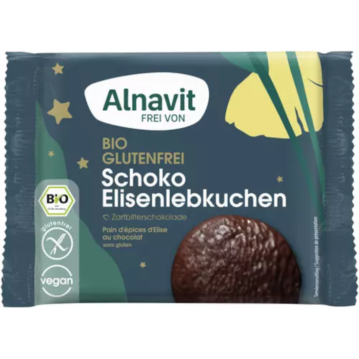 Alnavit Organic Chocolate Elisen Lebkuchen Vegan, Gluten-Free 75g / 2.64oz