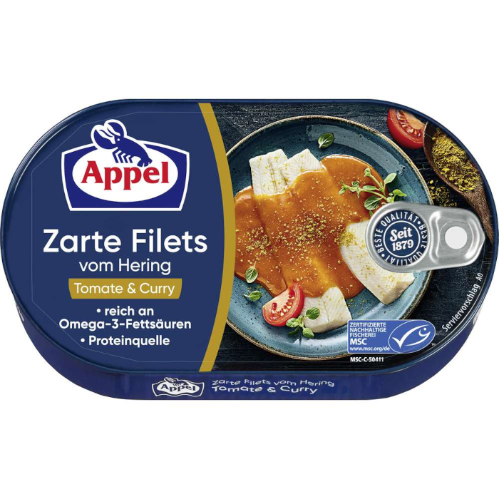 Appel Zarte Heringsfilets Tomate & Curry 200g / 7.05oz