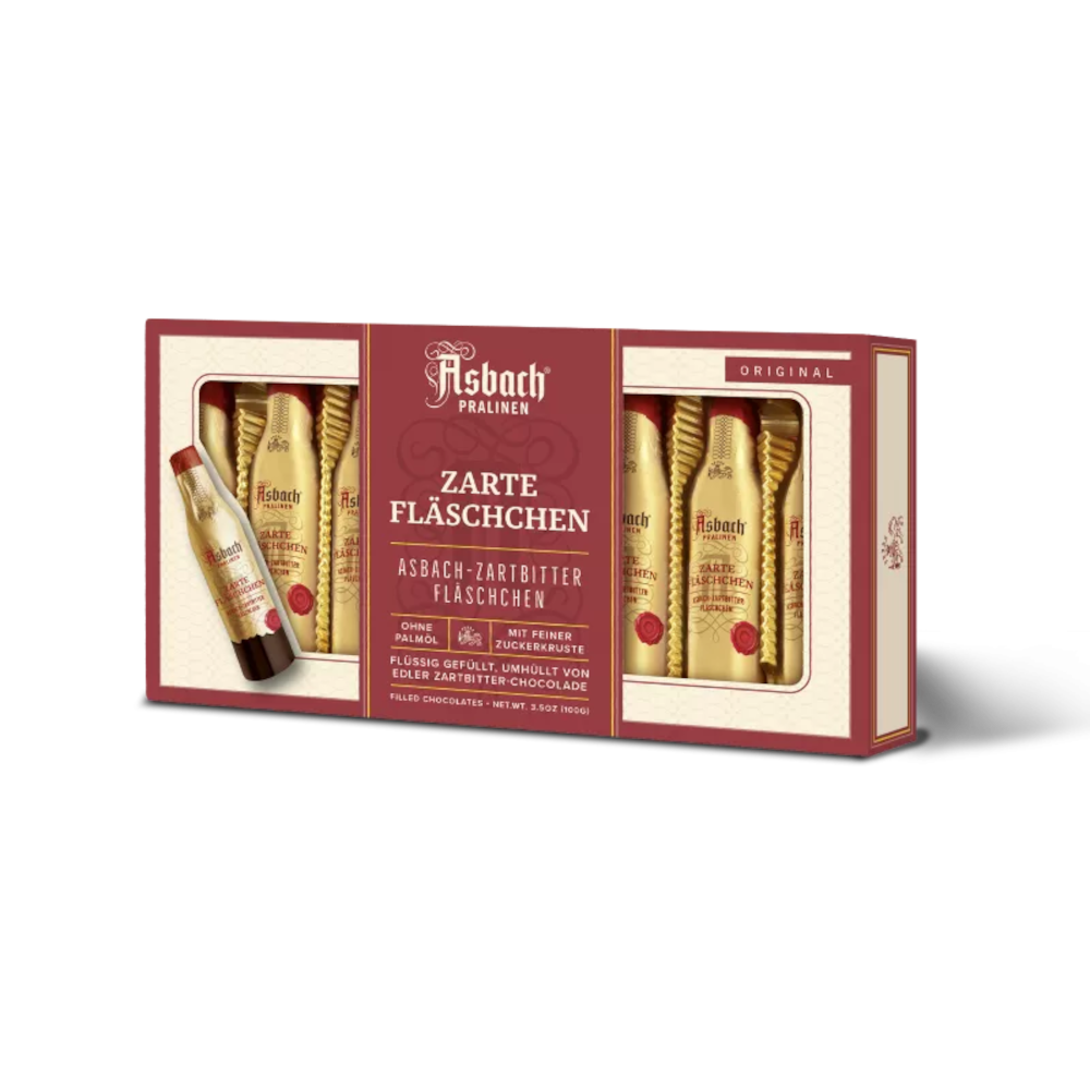 Asbach chocolates delicate vial plain with crust 100g