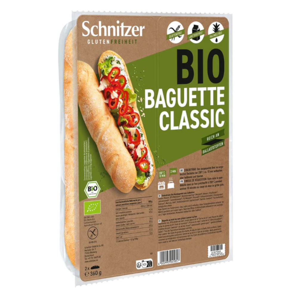 Schnitzer Organic Baguette Classic Senza glutine 360g / 12,69oz