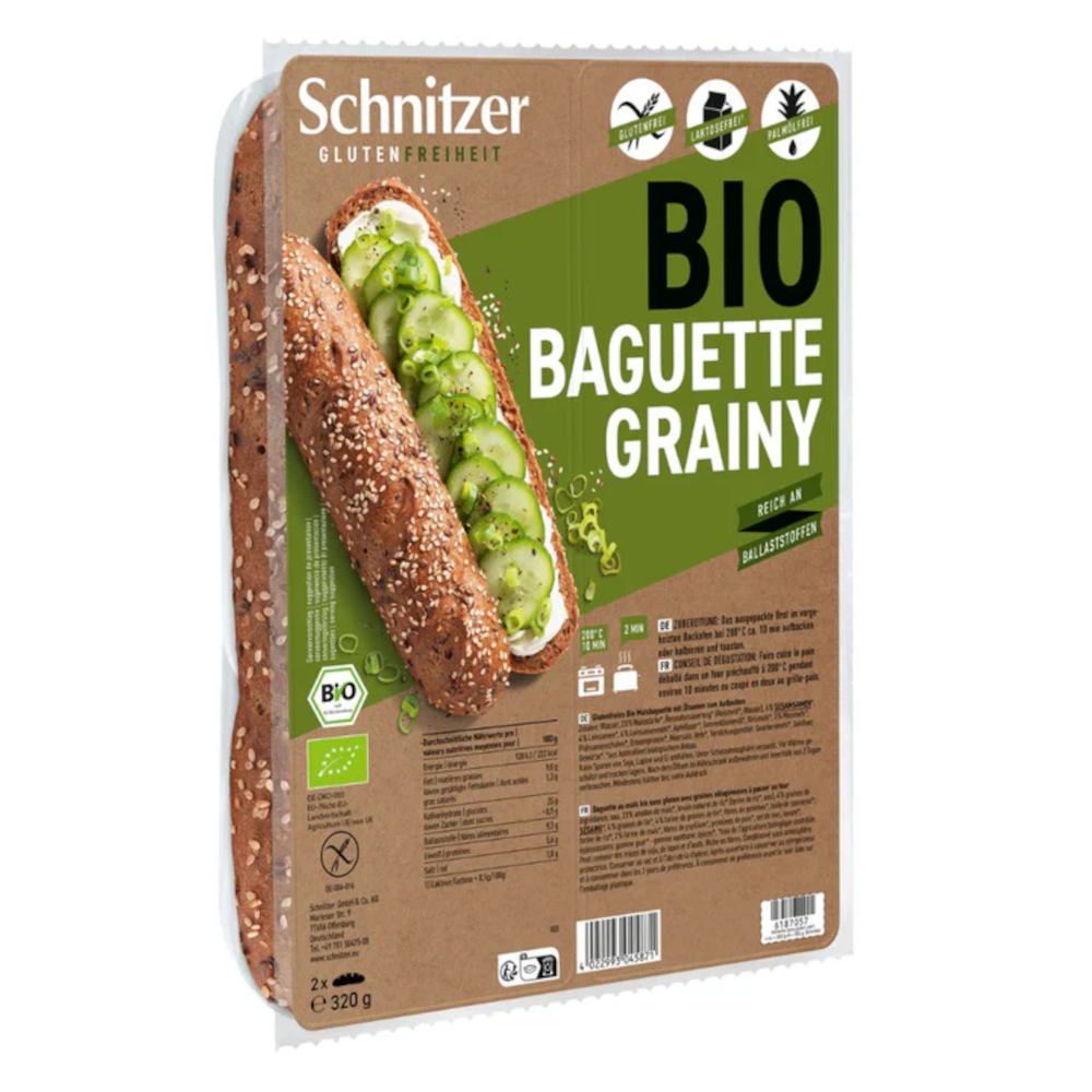 Schnitzer Bio Baguette Grainy Glutenfrei 320g / 11.28oz