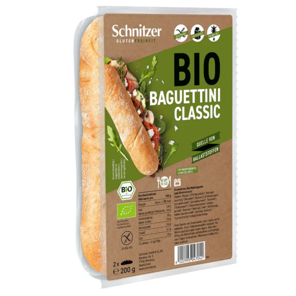 Schnitzer Bio Baguettini Classic Glutenfrei 200g / 7.05oz