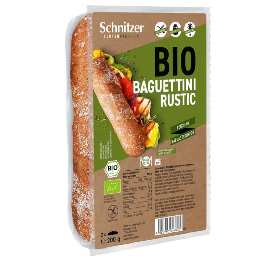 Schnitzer Organic Baguettini Rustic Gluten-Free 200g / 7.05oz