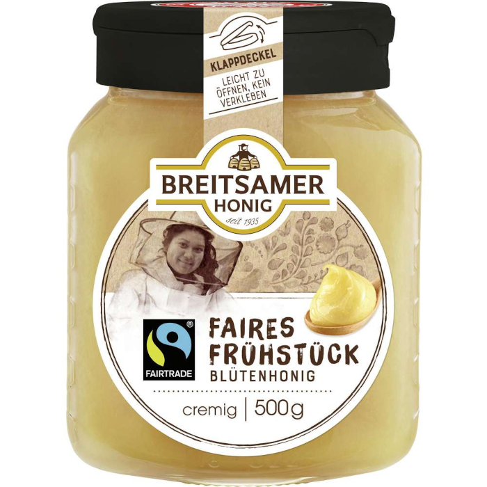 Breitsamer Faires Frühstück Blütenhonig, cremig 500g / 17.63oz