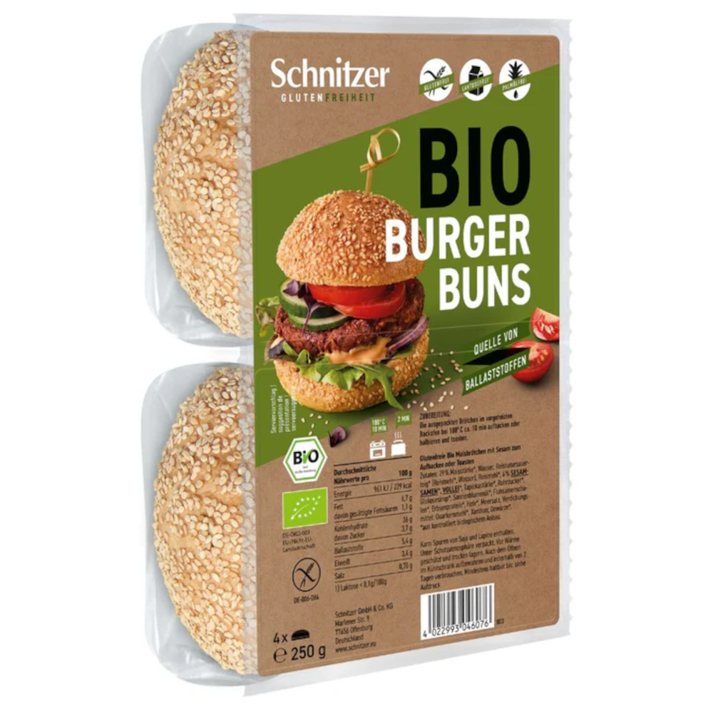 Schnitzer Bio Hamburger Buns Glutenfrei 250g / 8.81oz