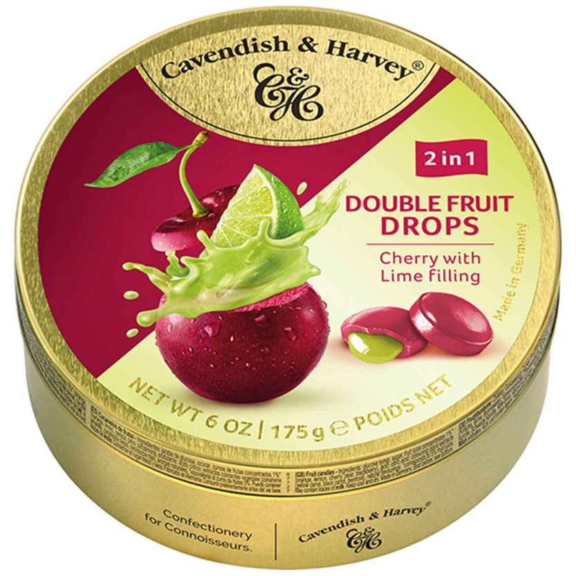 Cavendish & Harvey Double Fruit Drops Cherry with Lime Filling 175g / 6.17oz