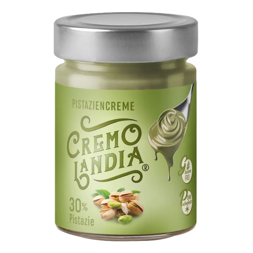 Cremolandia Gourmet Pistazien-Creme Brotaufstrich oder Gebäckfüllung 200g /8.81oz