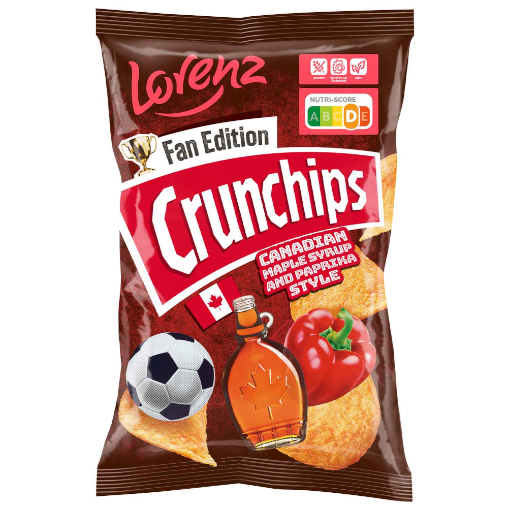 Lorenz Crunchips Fan Edition Canadian Maple Syrup and Paprika Style 130g / 4.58oz