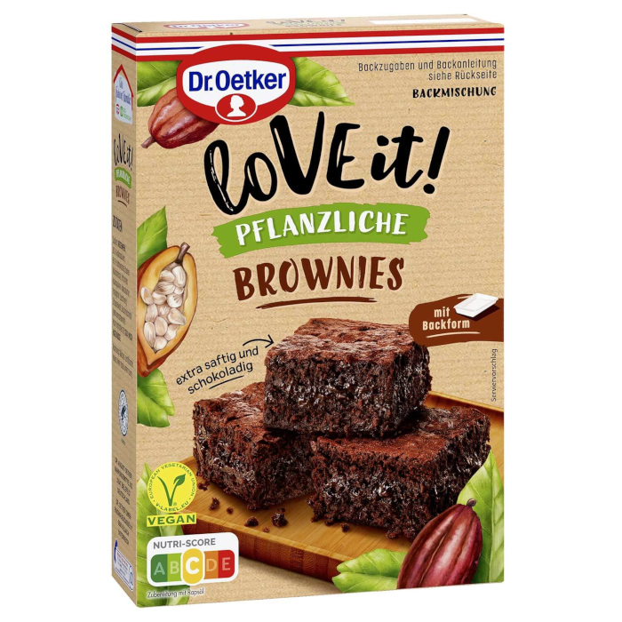 Dr. Oetker LoVE it! Pflanzliche Brownies Backmischung 480g