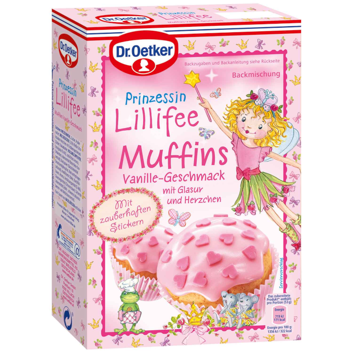 Dr. Oetker Prinzessin Lillifee Vanille Muffins Backmischung 397g