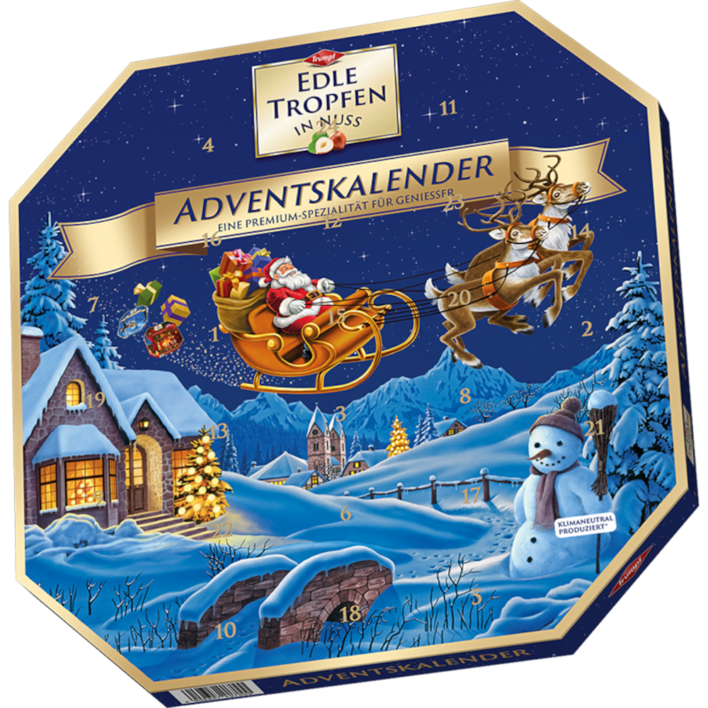 Trumpf Edle Tropfen in Nuss Adventskalender 300g