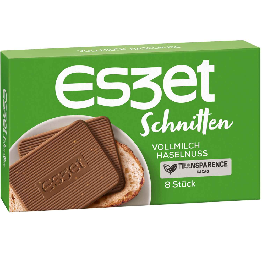 Eszet Schnitten Hazelnoot Volle Melk Chocolade 8er 75g / 2.64oz